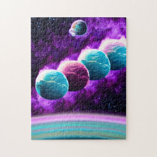 Abstracte kosmische trilling Paarse universum Legpuzzel (Verticaal)