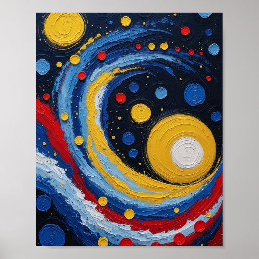 Abstracte Kosmische Wervelende Kunst Poster (Voorkant)
