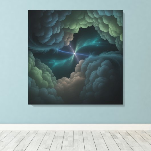 Abstracte Kosmische Wolk Muurkunst Canvas Afdruk (Insitu (Houten vloer))