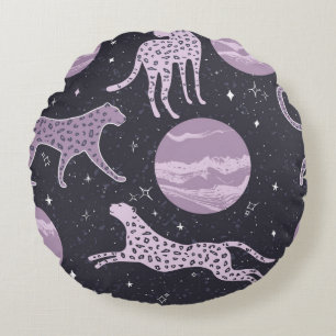 Abstracte kosmos naadloos patroon, galaxachtergron rond kussen
