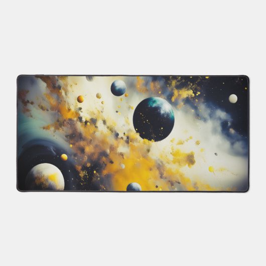 Abstracte kosmos: planeten in dans bureaumat (Voorkant)