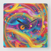 Abstracte Kosmos Universum Vierkante Klok (Voorkant)