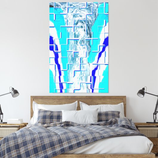 Abstracte koudwaterkunst canvas afdruk (Insitu (Slaapkamer))