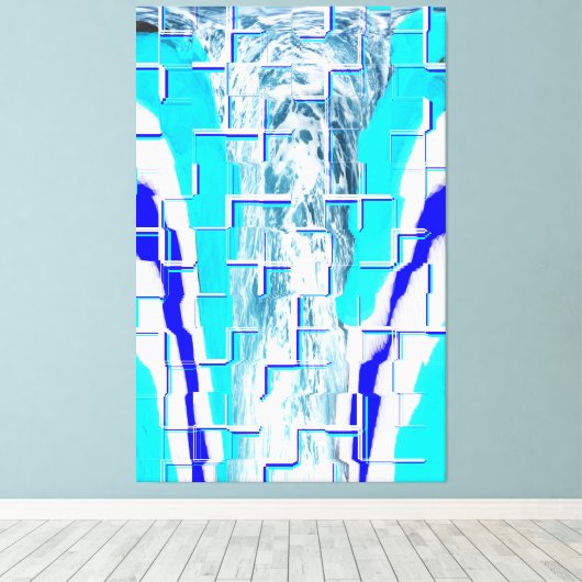 Abstracte koudwaterkunst canvas afdruk (Insitu (Houten vloer))