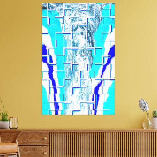 Abstracte koudwaterkunst canvas afdruk (Insitu (Woonkamer))