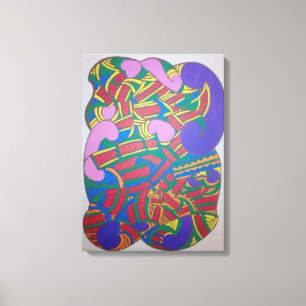 Abstracte kowhaiwhai Maori motief Canvas Afdruk