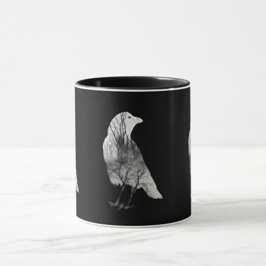 Abstracte kraaienkunst mok (Midden)