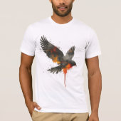 Abstracte kraaikunst - Splatter Paint Bird Design T-shirt (Voorkant)