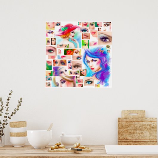 Abstracte kraakbeen poster (Keuken)