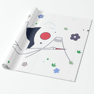 Abstracte kraanvogelillustratie cadeaupapier