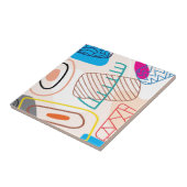 Abstracte krabbel in pastelkleuren tegeltje (Zijkant)