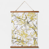 Abstracte Krabbels - Mosterd Bruin Hangend Wandkleed (Voorkant)