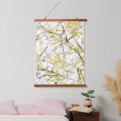 Abstracte Krabbels - Mosterd Bruin Hangend Wandkleed (Slaapkamer)