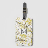 Abstracte Krabbels - Mosterd en Bruin Bagagelabel (Voorkant (verticaal))