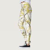 Abstracte Krabbels - Mosterd en Bruin Leggings (Links)
