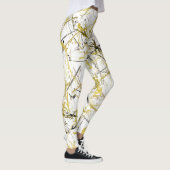 Abstracte Krabbels - Mosterd en Bruin Leggings (Rechts)