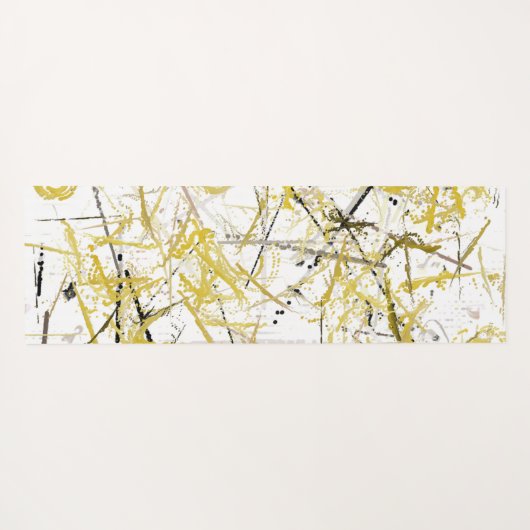 Abstracte Krabbels - Mosterd en Bruin Yogamat (Achterkant (horizontaal))