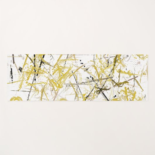 Abstracte Krabbels - Mosterd en Bruin Yogamat (Voorkant (horizontaal))