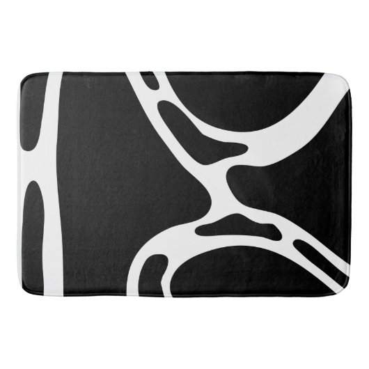 Abstracte Krabbels Zwart en wit Badmat (Voorkant)