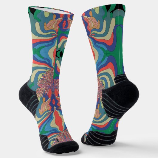 Abstracte, krachtige, Athletic Crew Sock Sokken (Gebogen)