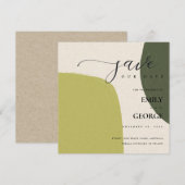 ABSTRACTE KRAFT CHIC LIME GROEN BEWAREN DE DATUM K BEDANKKAART (Voorkant / Achterkant)