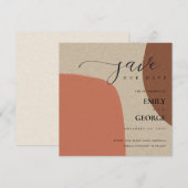 ABSTRACTE KRAFT TERRACOTTA RED BEWAREN DE DATUM KA BEDANKKAART (Voorkant / Achterkant)