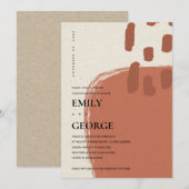 ABSTRACTE KRAFT TERRACOTTA RED COUPLE SHOWER KAART (Voorkant / Achterkant)