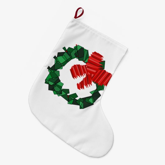 Abstracte krans kerstkous grote kerstsok (Voorkant (Hangend))