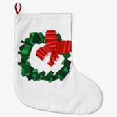 Abstracte krans kerstkous grote kerstsok (Voorkant)