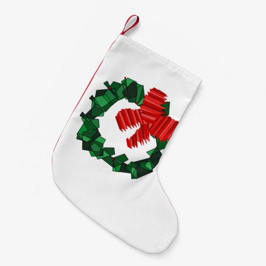 Abstracte krans kerstkous kleine kerstsok (Voorkant (Hangend))