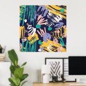 Abstracte kribbel poster (Thuiskantoor)
