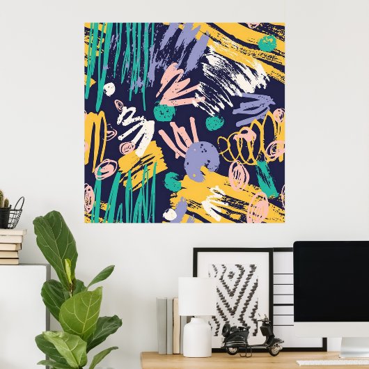 Abstracte kribbel poster (Thuiskantoor)