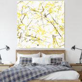 Abstracte kribbels - Mosterd en bruin Canvas Afdruk (Insitu (Slaapkamer))