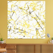 Abstracte kribbels - Mosterd en bruin Canvas Afdruk (Insitu (Woonkamer))