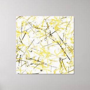 Abstracte kribbels - Mosterd en bruin Canvas Afdruk