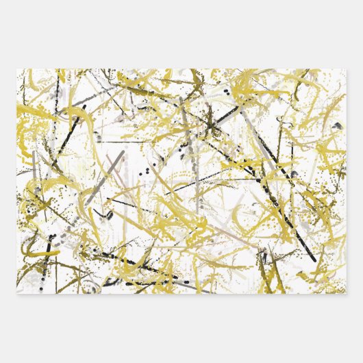 Abstracte kribbels - Mosterd en bruin Inpakpapier Vel (Voorkant)