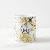 Abstracte kribbels - Mosterd en bruin Koffiemok (Center)