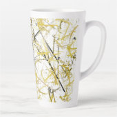 Abstracte kribbels - Mosterd en bruin Latte Mok (Rechts)