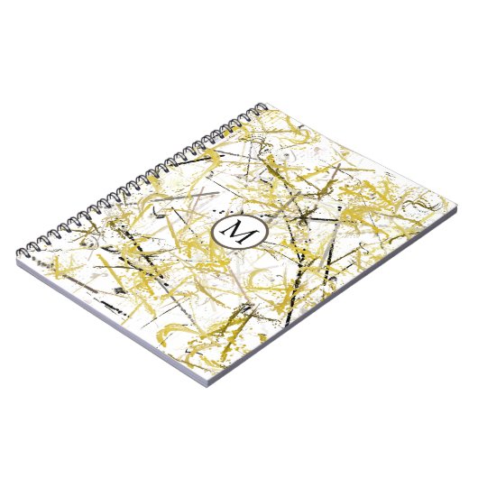 Abstracte kribbels - Mosterd en bruin Notitieboek (Linkerzijde)