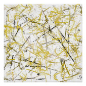 Abstracte kribbels - Mosterd en bruin Poster (Voorkant)