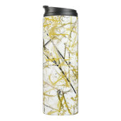 Abstracte kribbels - Mosterd en bruin Thermosbeker (Geroteerd rechts)