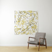 Abstracte kribbels - Mosterd en bruin Wandkleed (In Situ (horizontaal))