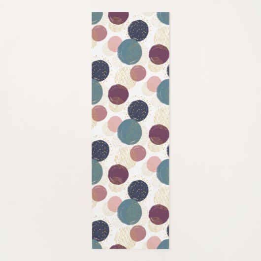 Abstracte kringen in pastel en goud yogamat (Voorkant)