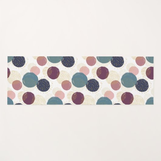 Abstracte kringen in pastel en goud yogamat (Voorkant (horizontaal))