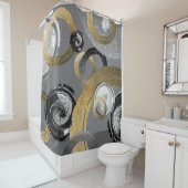 Abstracte kringringen Neutrals Douchegordijn (In situ)