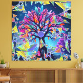 Abstracte kristalboom canvas afdruk (Insitu (Woonkamer))