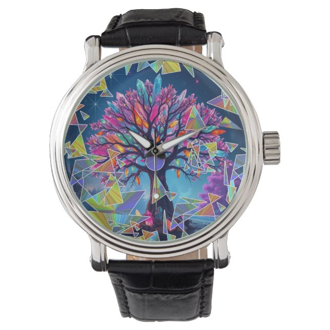 Abstracte kristalboom horloge (Voorkant)