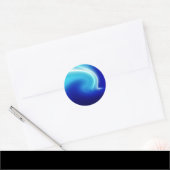 Abstracte kristallen blauwe mist ronde sticker (Envelop)