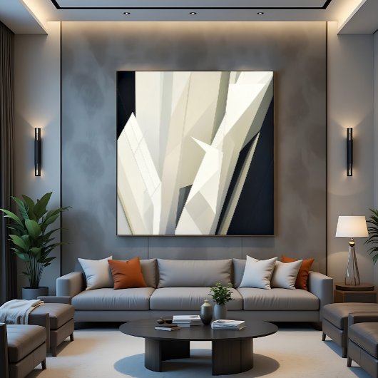 Abstracte Kristallijne Geometrie Canvas Afdruk