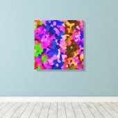 Abstracte kristallijne levendige mozaïekpatroon canvas afdruk (Insitu (Houten vloer))